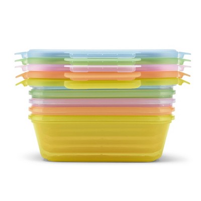 Ello 10pc Snap and Nest Meal Prep Food Storage Containers Multicolor Brights