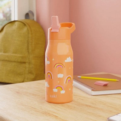 Zak Designs 14 fl oz Stainless Steel Tranquility Straw Bottle - Rainbow