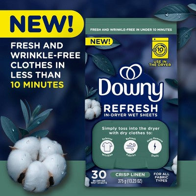 Downy Refresh Fabric Sheets - Crisp Linen - 30ct