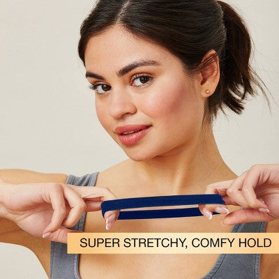 scunci No Damage Super Comfy Hosiery Elastic Hair Tie Ponytailers - Assorted Colors - All Hair - 12pcs