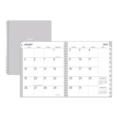 BlueSky 2025 Weekly/Monthly Planner 11.18"x9.37" Wirebound Gray Arrows: Adult Stationery, Paper, Tabs, 8.5x11 Inches