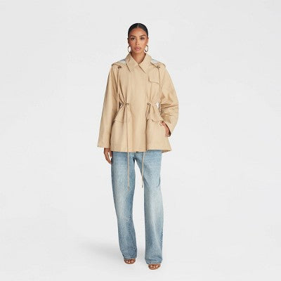 KBB by KAHLANA Women's 'The Cinched Anorak Jacket' - Tan XL