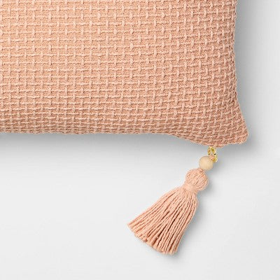 Lumbar Basketweave with Tassel Peach - Threshold Designed with Studio McGee