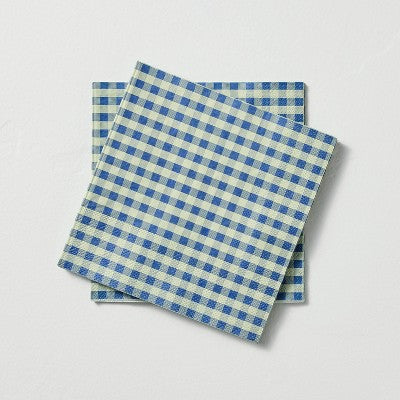 20pk Disposable Paper Napkins Gingham - Hearth & Hand with Magnolia
