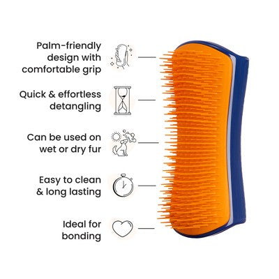 Pet Teezer Large Dog Grooming Brush - Navy Blue: Detangles, For Dogs