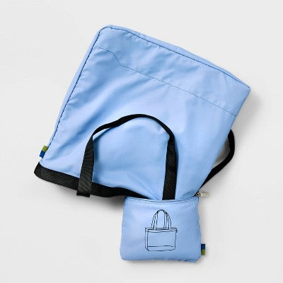 Daypack Packing Tote Bag - Open Story Blue: Travel Softside Twill Handbag