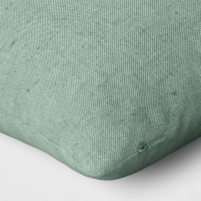2pk Reversible Woven Cotton/Polyester Square Throw Pillow Covers Green - Room Essentials: Decorative Jacquard, Zippered, Indoor Use