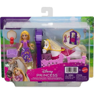 Disney Princess Rapunzel & Maximus Small Doll & Horse Set with Stable Playset