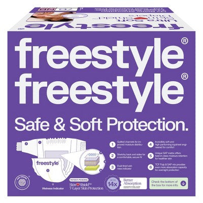 Freestyle Hyper Absorbent Ultra Soft TCF Baby Diapers - Newborn - 76 ct