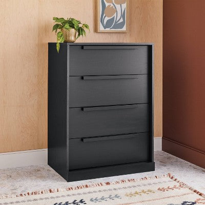 Modern 4 Drawer Dresser Dark Black - Room Essentials (LOCAL PICKUP ONLY)