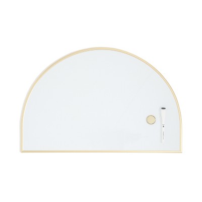 U Brands 15"x23" Metal Frame Arch Dry Erase Board Gold: Magnetic Whiteboard, Wall Mount, Includes Hardware (LOCAL PICKUP ONLY)