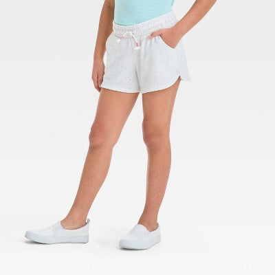 Girls' Knit Pull-On Shorts - Cat & Jack Dotted Rainbow Cream XS