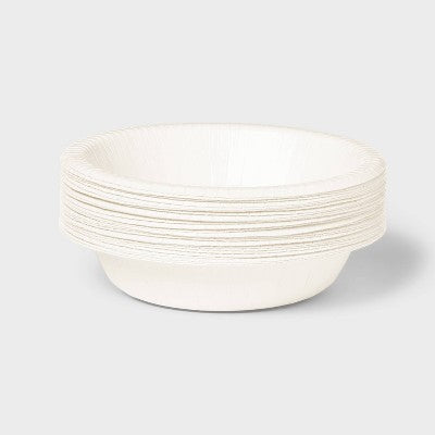 White Disposable Paper Bowls - 30ct - Dealworthy