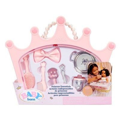 BABY Born Princess Essentials Set with Carrying Case 14-17" Baby Doll Accessories - 8pc: Fine Motor Skill Toys
