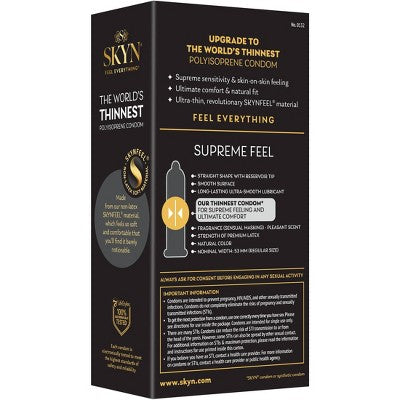 SKYN Supreme Non-Latex Lubricated Condoms - 10ct EXP 12/31/2027