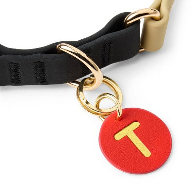 "T" Initial Collar Tag - Red - The Cuddle Collab