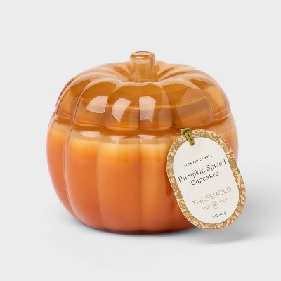 2 Wick Medium Glass Fall Pumpkin Candle Pumpkin Spiced Cupcakes Jar - Threshold: Fall