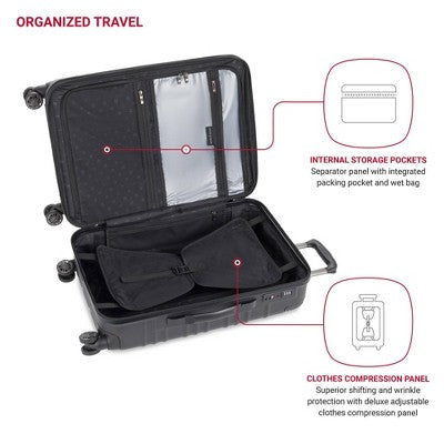 SWISSGEAR Cascade II Hardside Medium Checked Spinner Suitcase - Black (LOCAL PICKUP ONLY)