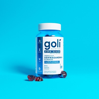 Goli Nutrition Ashwagandha Sugar Free Dietary Supplement Vegan Gummies - 60ct