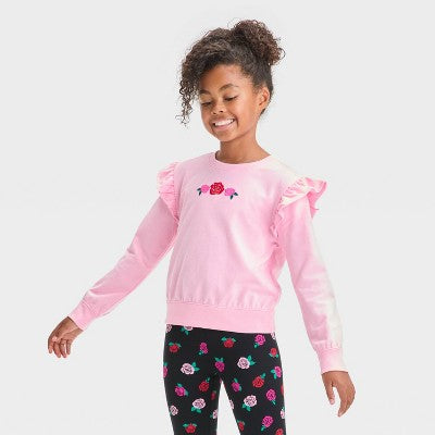 Girls' French Terry Pullover Sweatshirt Cat & Jack Pink M