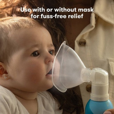 Frida Baby Saline Mist Nasal Inhaler, Decongestant for Congestion Allergy Relief for Babies Kids with Mask