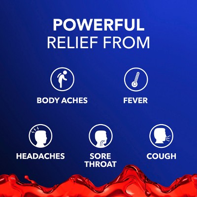 Vicks Intense Flu Warming Combo Syrup - Acetaminophen - Black Cherry - 24 fl oz: Liquid Cold & Cough Relief, 2 Pack