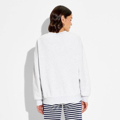 Women's Crewneck Boat Season Graphic Sweatshirt - Heather Gray XL
