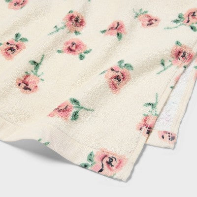 6pc Everyday Floral Dorm Towel Set Pink/Ivory - Room Essentials