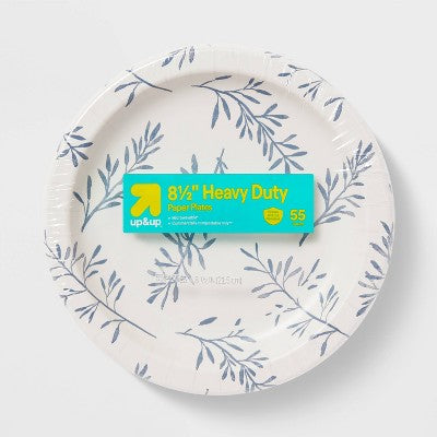 Botanical Leaf Paper Plates 8.5" - 55ct - up&up