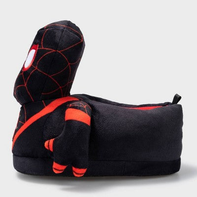 Kids' Marvel Spider-Man 3D Plush Slippers - Black 6-7