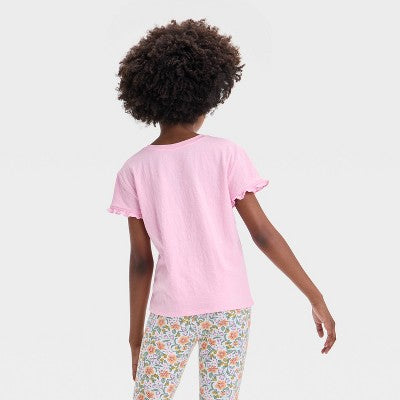 Girls' Short Sleeve Textured Knit T-Shirt - Cat & Jack XS