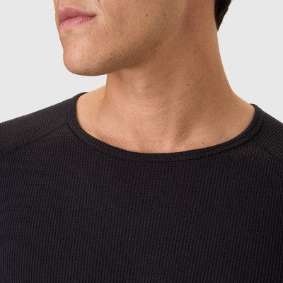 Hanes Men's Thermal Long Sleeve Waffle Knit Shirt - Black XL