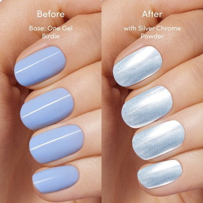Dashing Diva Chrome Powder Kit - Silver Chrome - 3ct: Vegan, Nail Care, Duochrome Finish, Dip Powder