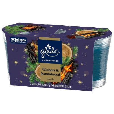 Glade Jar Candles - Embers & Sandalwood - 4.08/2ct