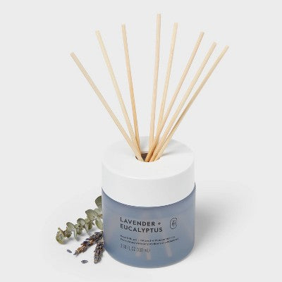 Glass Reed Diffuser Lavender and Eucalyptus 3.38 fl oz - Threshold