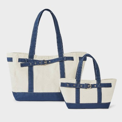 Canvas Mini Belted Tote Bag - Universal Thread Blue