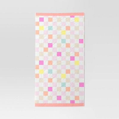 Checkered Beach Towel Pink - Sun Squad