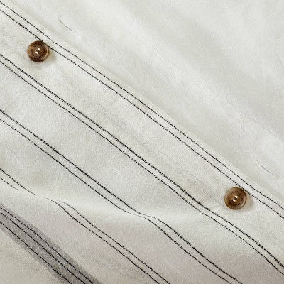 3pc King Alternating Pinstripe Duvet & Sham Set Gray/Cream - Hearth & Hand with Magnolia