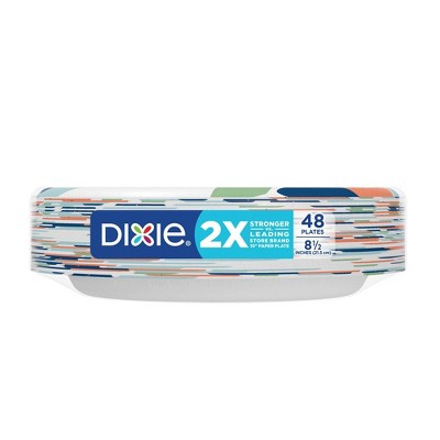 Dixie Everyday 8.5" Paper Plates - 48ct: Round, Floral Pattern, Microwave-Safe