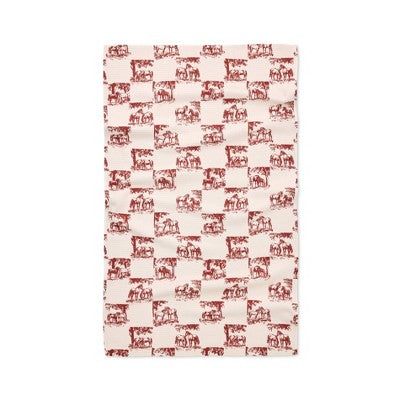 Geometry Kitchen Tea Towel Horse Check Cream