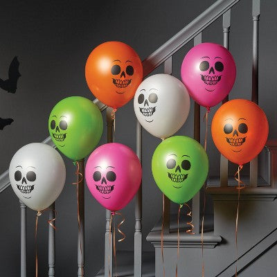 8pk Halloween Balloon Set Skeleton Faces - Hyde & EEK! Boutique
