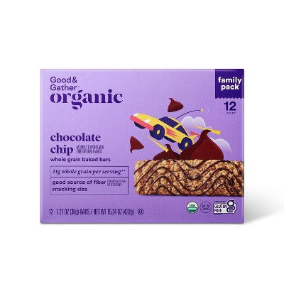 Organic Chocolate Chip Whole Grain Baked Bar - 15.24oz/12ct - Good & Gather