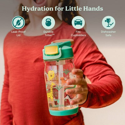 Reduce 14oz Hydrate Tritan Kids' Water Bottle Race Track