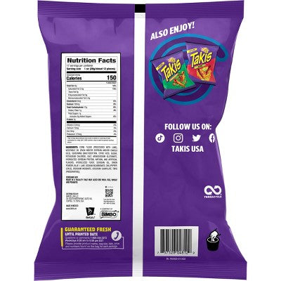 Takis Blue Heat Tortilla Chips Fiesta Size Bag - 17oz