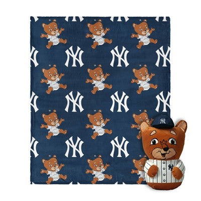 MLB New York Yankees Mascot Silk Touch Throw Blanket and 11" Plush