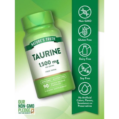 Nature's Truth Taurine Supplement | 1500mg | 90 Capsules