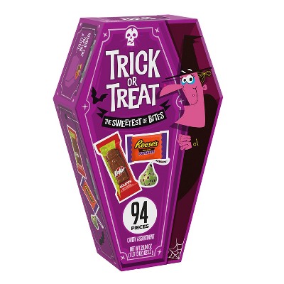 HERSHEY'S Milk Chocolate Assorted Trick or Treat Halloween Candy Coffin Gift Box - 29.04oz/94pc