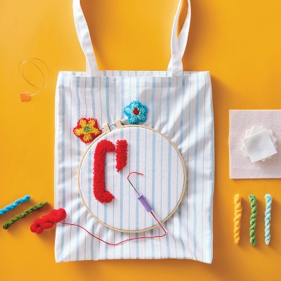 Ciao Striped Punch Needle Tote Bag - Mondo Llama