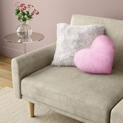 Valentine's Day Plush Heart Pillow Pink - Room Essentials