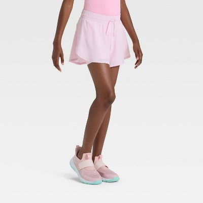 Girls' Flowy Shorts - All In Motion Light Pink S